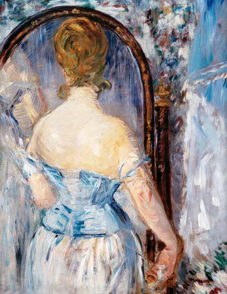 Frau vor dem Spiegel a Edouard Manet