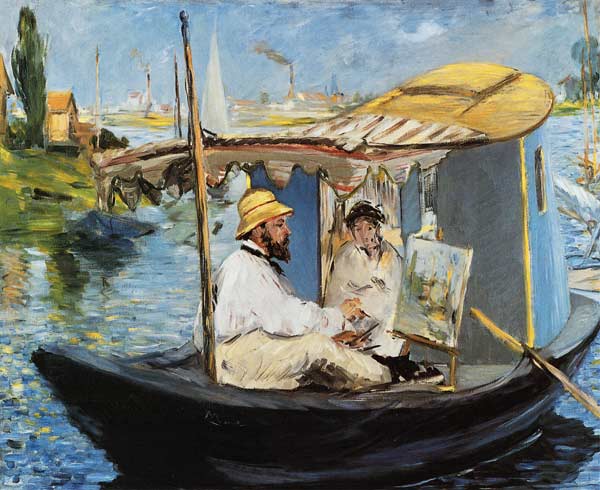 Monet painting on his Studio Boat a Edouard Manet