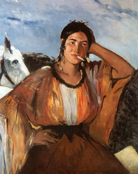 Gypsy with a Cigarette a Edouard Manet