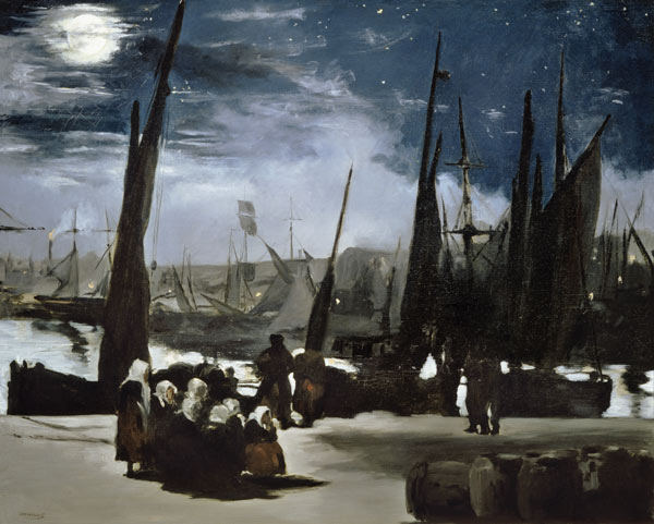 Moonlight over Boulogne Harbour a Edouard Manet