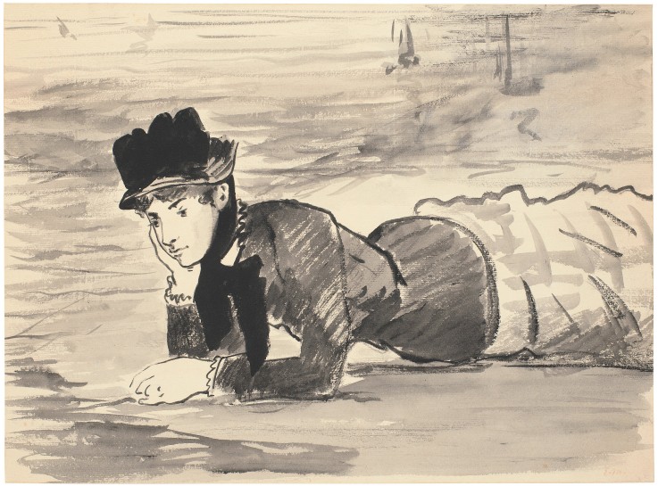 Woman Lying on the Beach. Annabel Lee a Edouard Manet