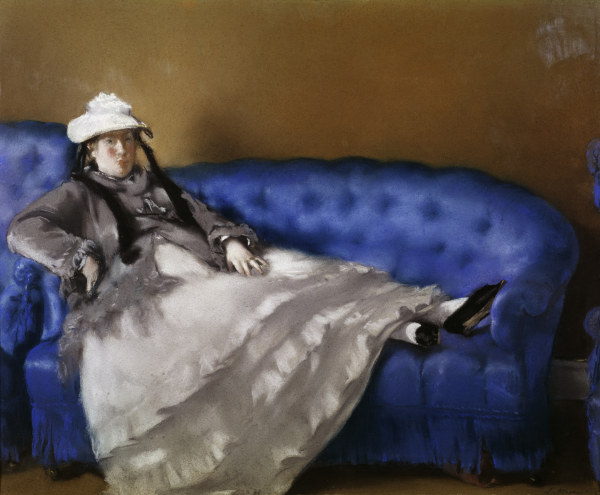 E.Manet, Madame Manet auf blauem Sofa a Edouard Manet