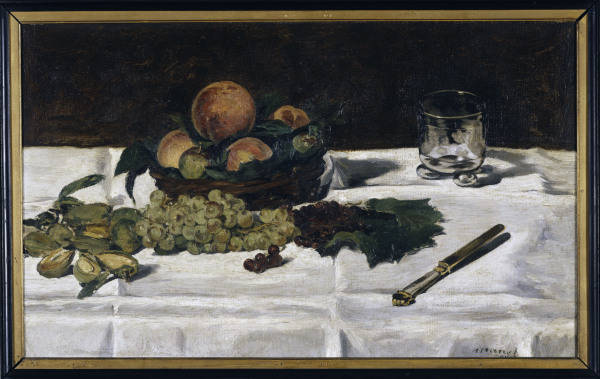 Manet/Still-life: fruit on a table/1864 a Edouard Manet
