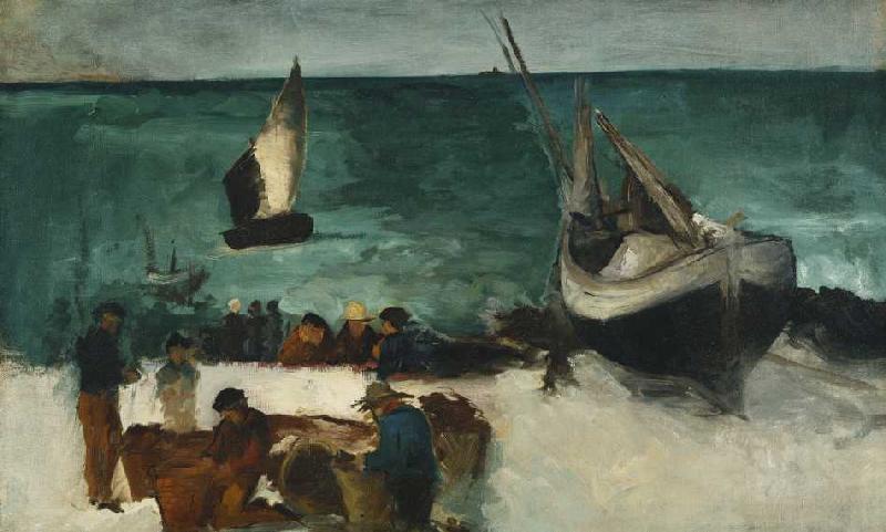 Fischer bei ihren Booten a Edouard Manet