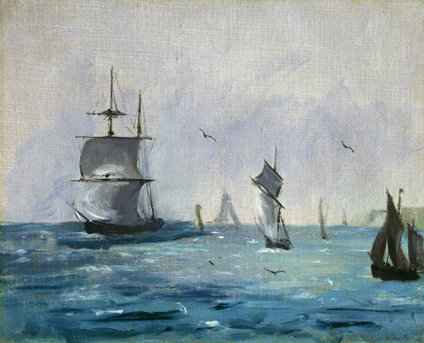 Fishing Boat Arriving, with the Wind Behind a Edouard Manet