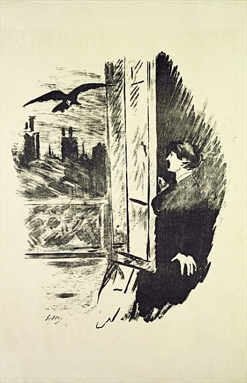 Illustration for ''The Raven'', Edgar Allen Poe a Edouard Manet