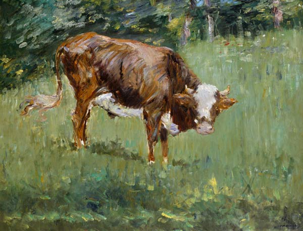 Young Bull in a Meadow a Edouard Manet