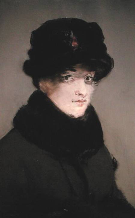 Mery Laurent (1849-1900) Wearing a Fur-Collared Cardigan a Edouard Manet