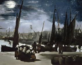 Moonlight over Boulogne Harbour