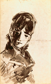 Female studies head a Edouard Manet