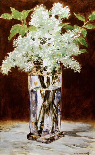 White Lilac in a Crystal Vase a Edouard Manet