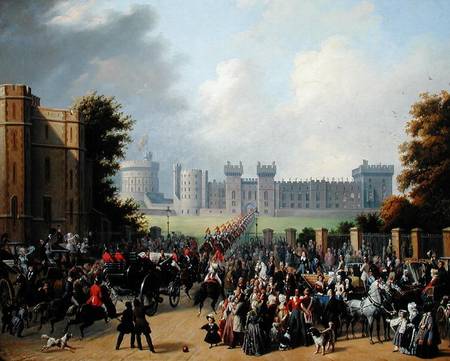 The Arrival of Louis-Philippe (1773-1850) at Windsor Castle, 8th October 1844 a Edouard Pingret