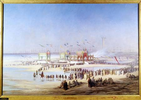 The Inauguration of the Suez Canal by the Empress Eugenie (1826-1920) 17th November 1869 a Edouard Riou