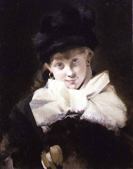 Portrait of a Young Girl a Edouard Toudouze