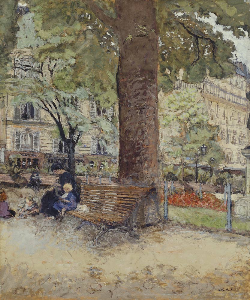 The Square at Vintimille, c.1925 (tempera on paper)  a Edouard Vuillard