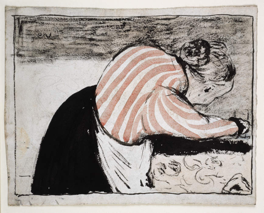Alte Frau beim Tischdecken a Edouard Vuillard