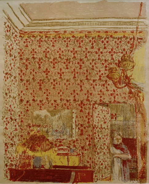 Interieur aux tentures roses I a Edouard Vuillard