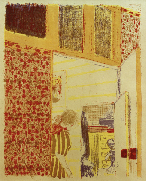 Interieur aux tentures roses III a Edouard Vuillard