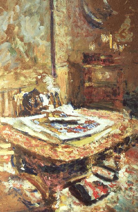 Interior, c.1906 (oil on card)  a Edouard Vuillard