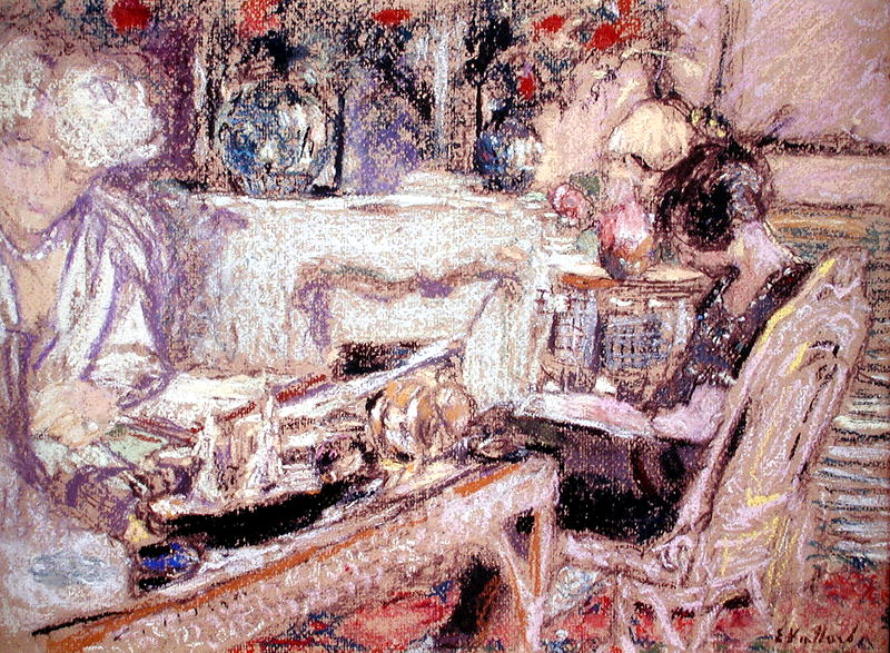 Interior - Mme Hessel at her Home, c.1930 (pastel on paper)  a Edouard Vuillard
