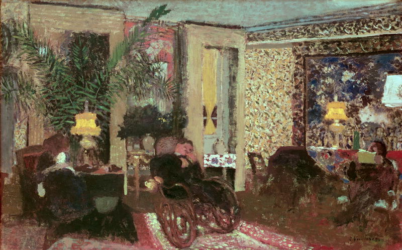 Interior or, The Salon with Three Lamps, 1899 (oil on canvas)  a Edouard Vuillard