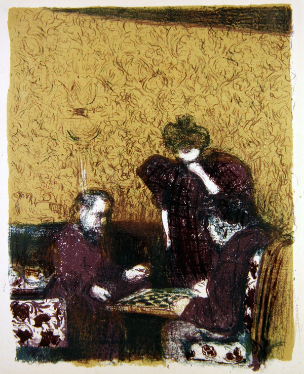 La partie de dames, from ''Paysages et Interieurs, published 1899 (colour litho)  a Edouard Vuillard