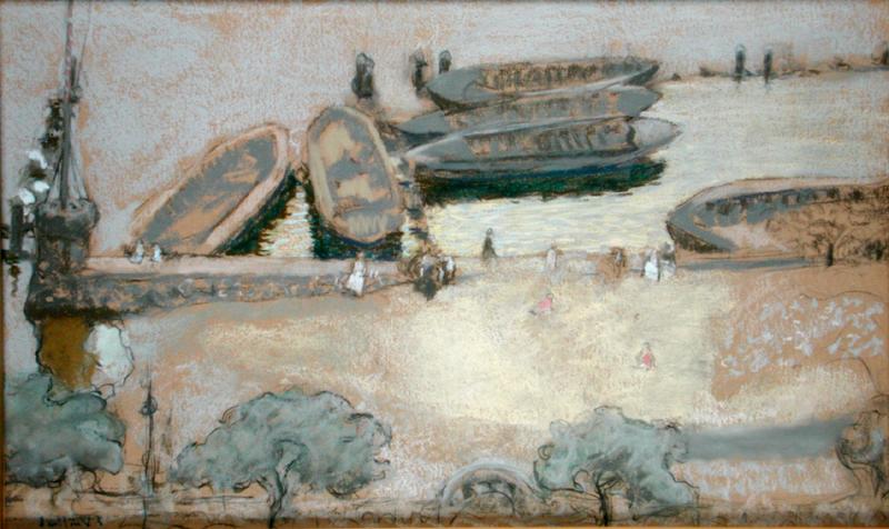 Loschplatz on the Aussenalster, 1913 (pastel on card)  a Edouard Vuillard