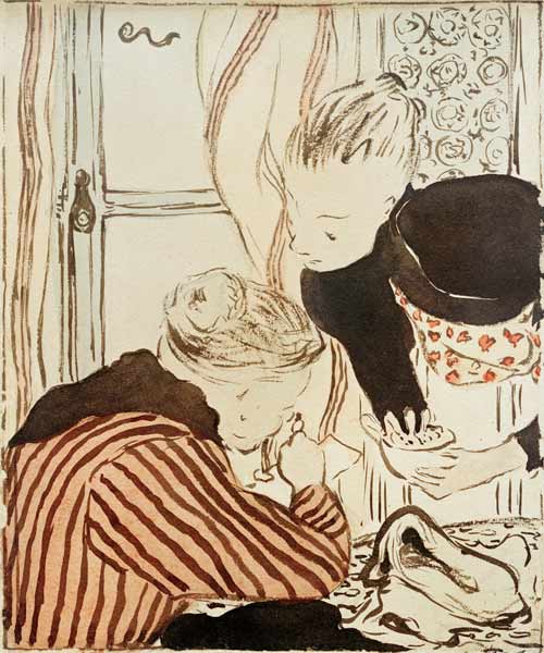 Madame Vuillard et une jeune fille a Edouard Vuillard