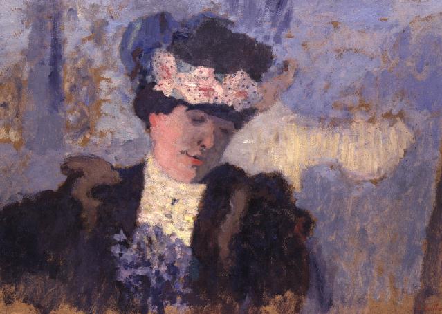 Madame Hessel wearing a Hat decorated with Flowers, c.1905  a Edouard Vuillard