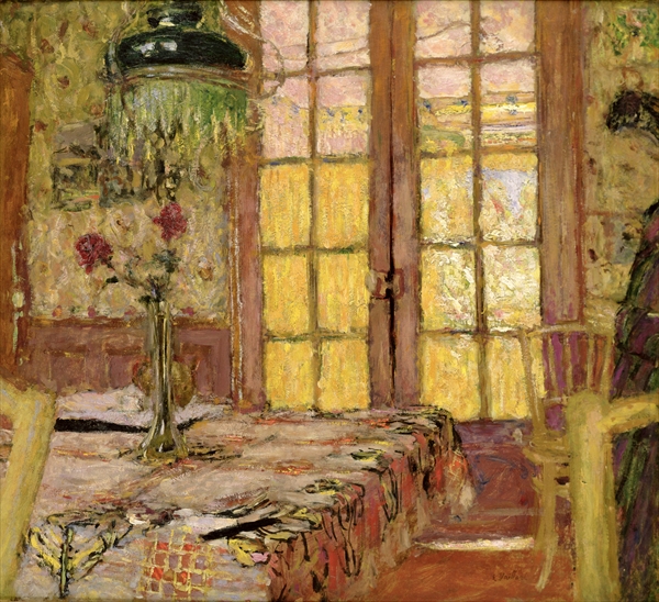 Madame Vuillard in the Dining Room, 1919-25 (oil on board)  a Edouard Vuillard