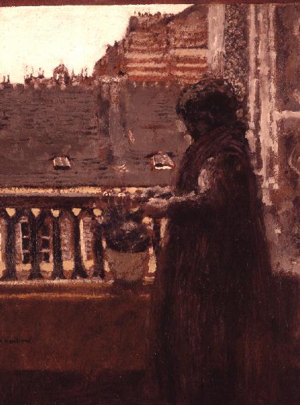 Madame Vuillard on her Balcony, c.1899 (panel)  a Edouard Vuillard
