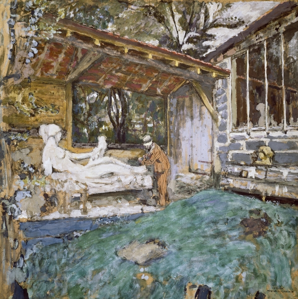 Maillol at work on Cezanne Memorial, c.1925  a Edouard Vuillard
