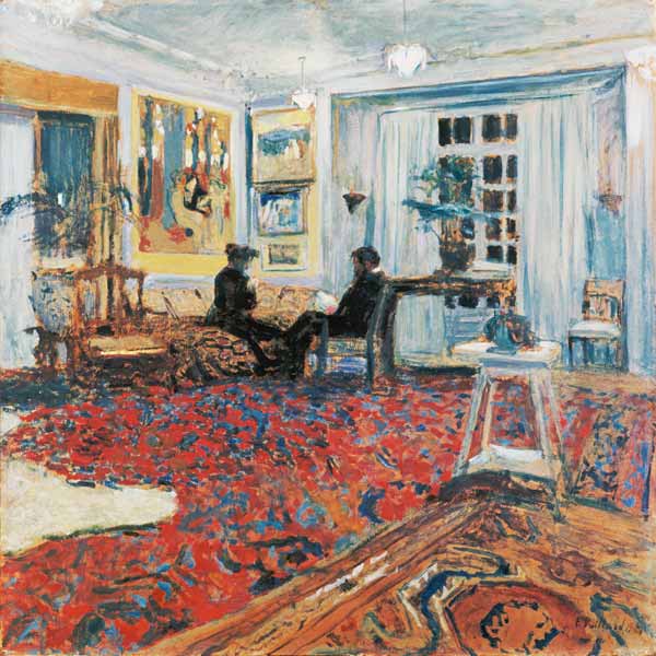Chat in the drawing-room (Monsieur and madam Arthur Fontaine) a Edouard Vuillard