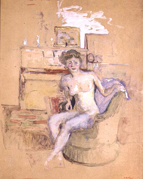 Seated Female Nude, 1940 (board)  a Edouard Vuillard