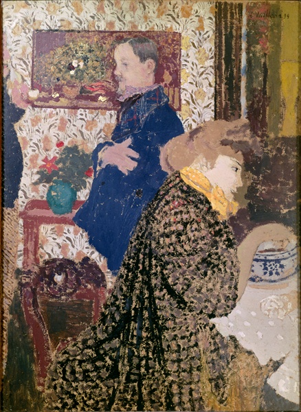 Valloton and Misia in the Dining Room at Rue Saint-Florentin, 1899 (oil on cardboard)  a Edouard Vuillard