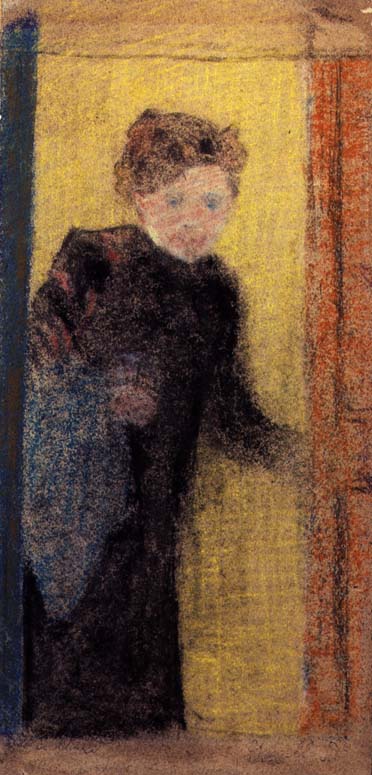 Woman at the Door (pastel on paper)  a Edouard Vuillard