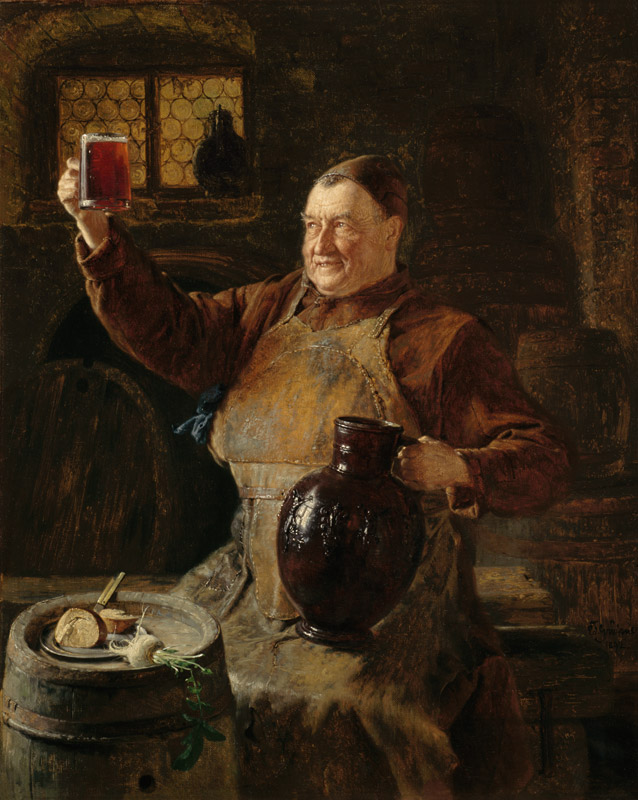 Master brewer at the snack in the cloister cellar a Eduard Grützner