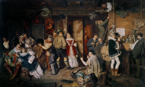 Peasant theatre in book/Tyrol a Eduard Grützner
