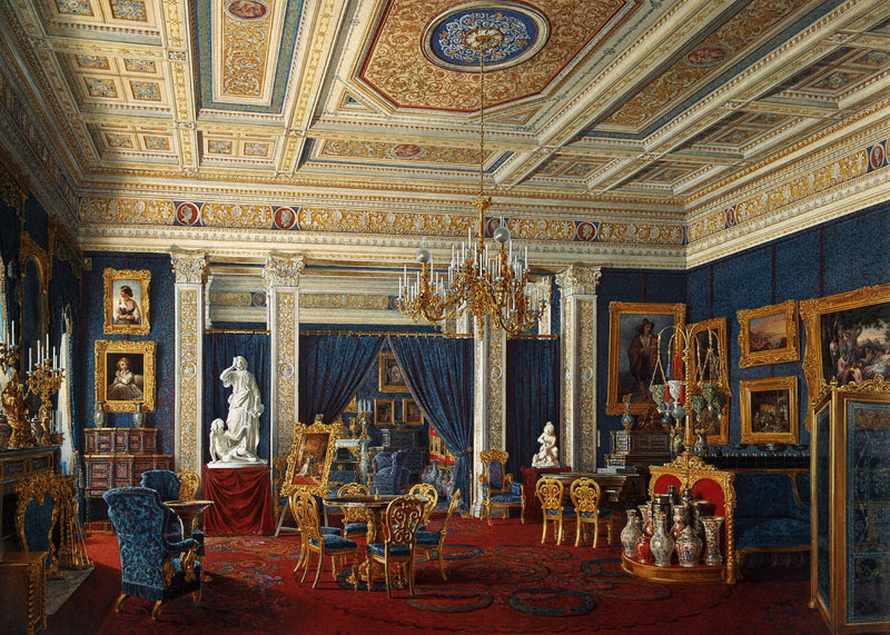 Blue Drawing-Room in the Mariinsky Palace in Saint Petersburg a Eduard Hau