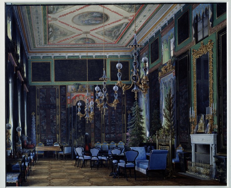 The Chinese room of the Great Palace in Tsarskoye Selo a Eduard Hau