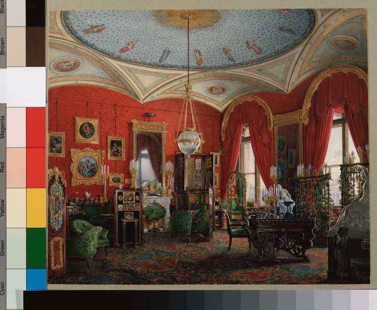 The Study of Empress Alexandra Fyodorovna in the Winter Palace a Eduard Hau