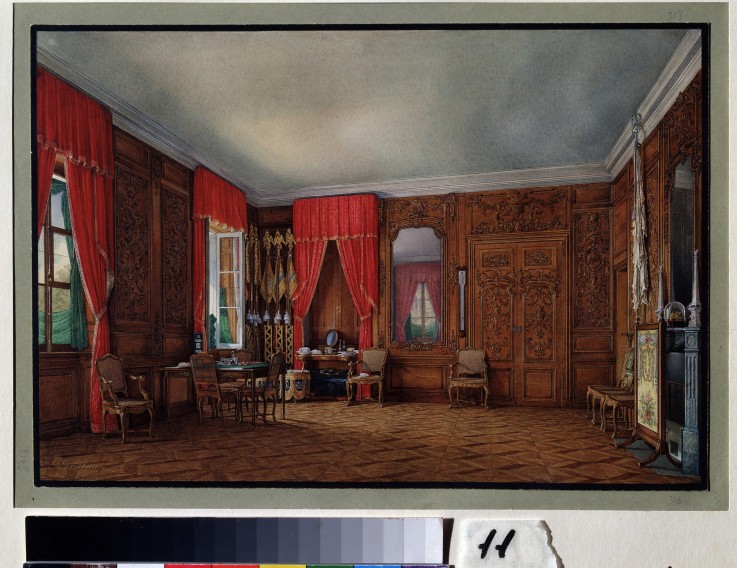 Oak study of Emperor Peter I. in the Great Palace in Peterhof a Eduard Hau