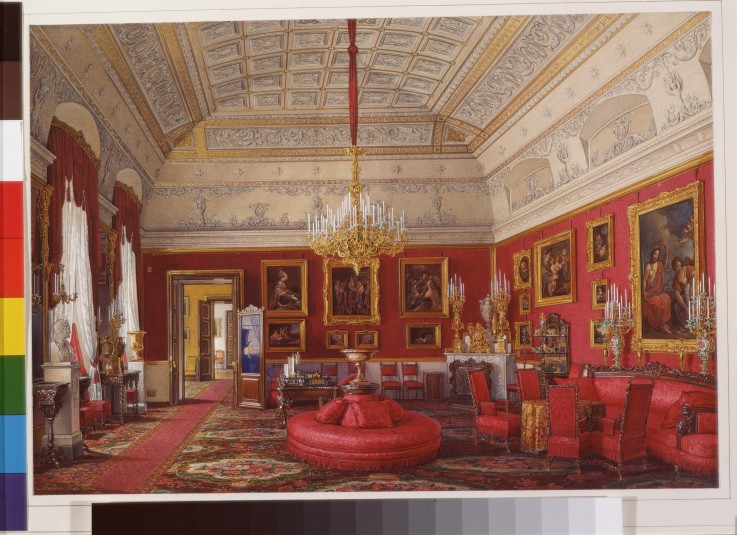 Interiors of the Winter Palace. The First Reserved Apartment. The Large Study of Grand Princess Mari a Eduard Hau