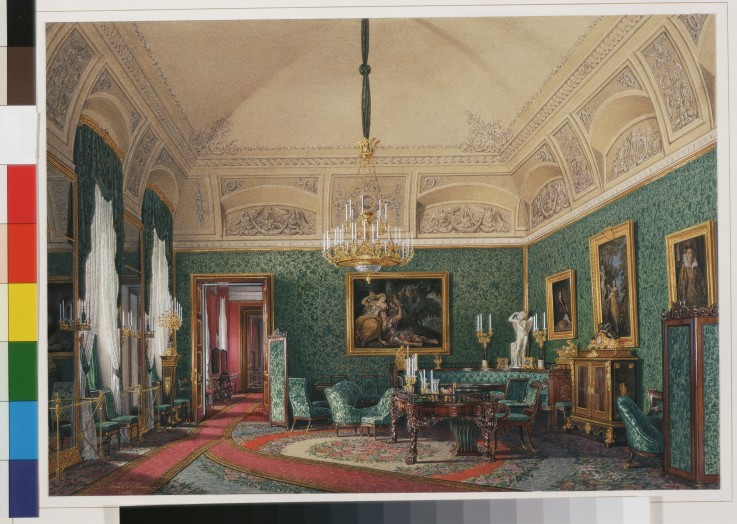 Interiors of the Winter Palace. The First Reserved Apartment. The Small Study of Grand Princess Mari a Eduard Hau