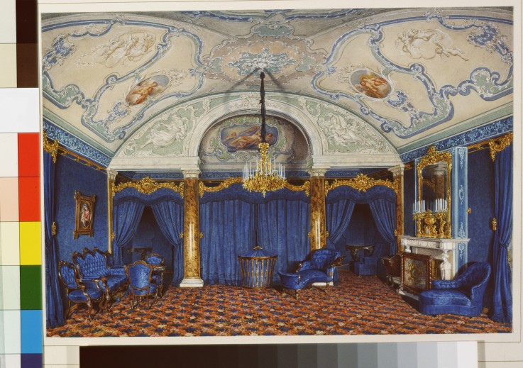 Interiors of the Winter Palace. The Fourth Reserved Apartment. A Bedroom a Eduard Hau