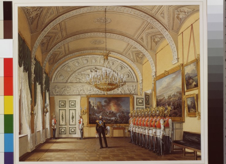 Interiors of the Winter Palace. The Guardroom a Eduard Hau
