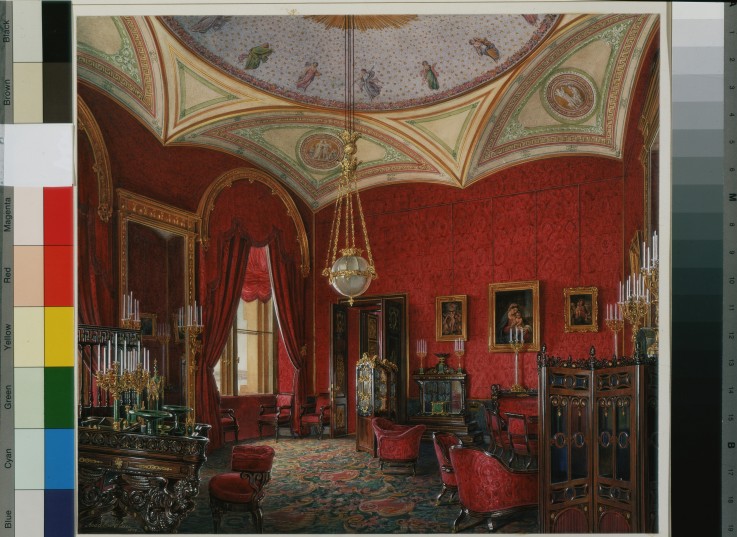 Interiors of the Winter Palace. The Study of Empress Alexandra Fyodorovna a Eduard Hau