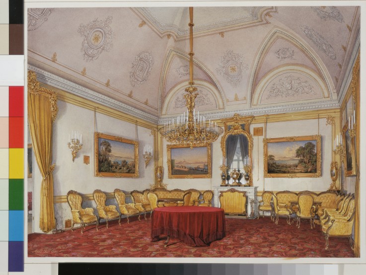 Interiors of the Winter Palace. The Third Reserved Apartment. The Drawing Room a Eduard Hau