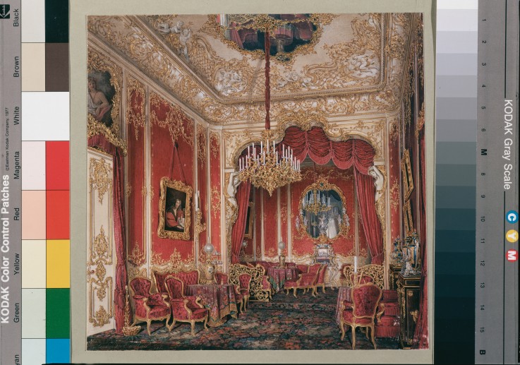 Interiors of the Winter Palace. The Boudoir of Empress Maria Alexandrovna a Eduard Hau