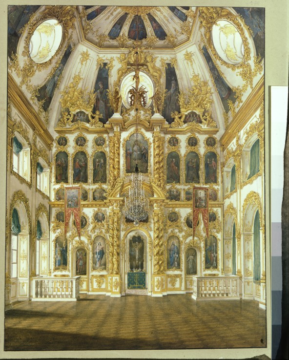 Interior in the Palace Chapel of the  Main Gatchina palace a Eduard Hau